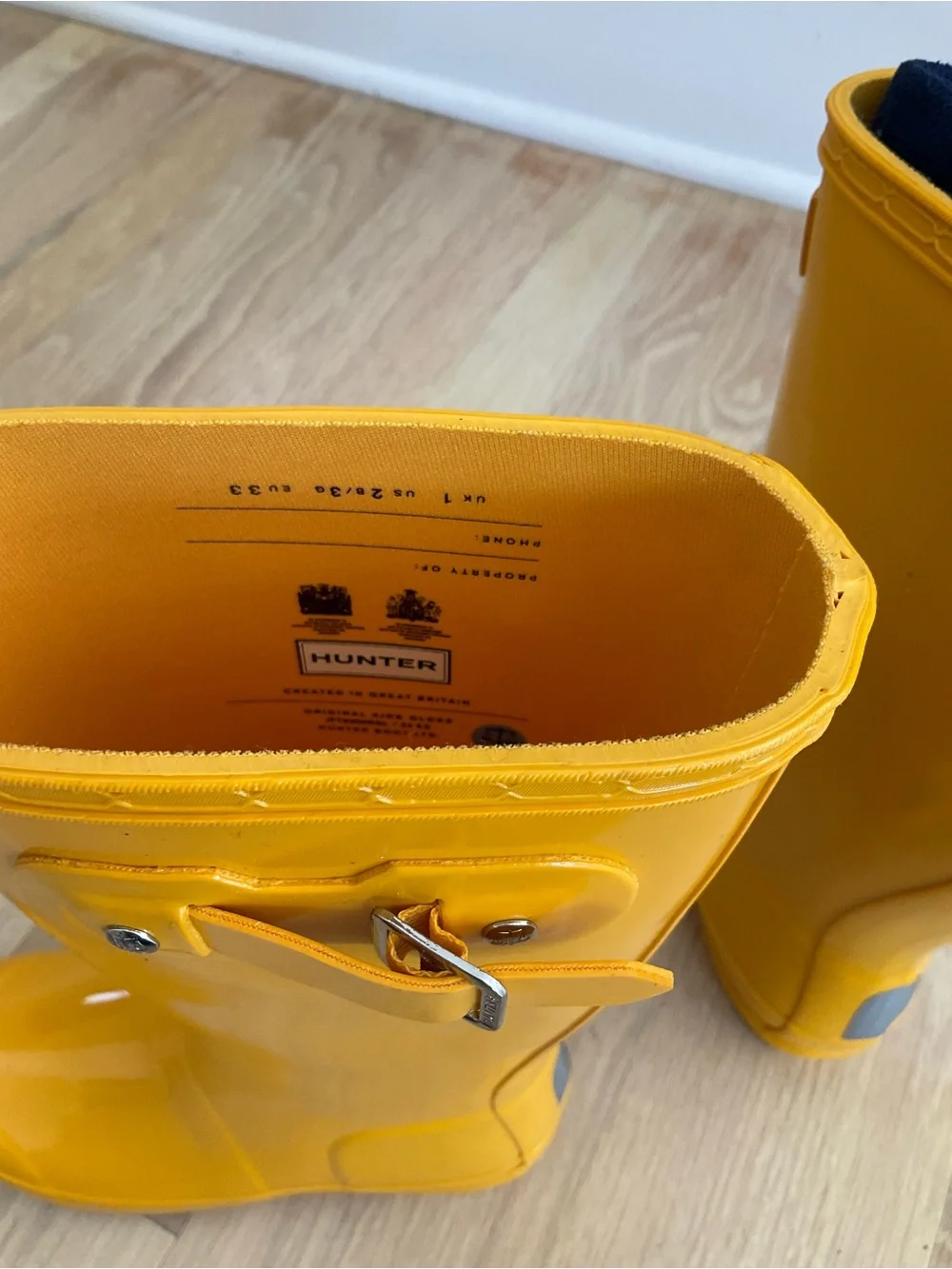 Hunter Kids Yellow Rain Boots